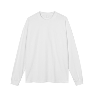 เสื้อยืดวินเทจทรงปกติ แขนยาว คอกลม ผ้าซักแล้ว ระบายอากาศได้ดี ผ้าฝ้าย 100% 250 กรัม สีพื้น OEM สำหรับผู้ชาย - Product Image 2