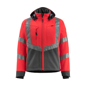 Unisex <b>High</b> <b>Visibility</b> <b>Softshell</b> Safety <b>Jacket</b> Waterproof Reflective Workwear Hooded Construction Coat CE Certified Needle - Product Image 1