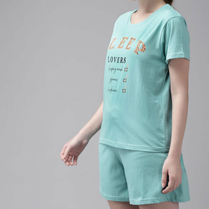 Ensemble de shorts unisexe en 2 pièces, col rond, manches courtes, tricoté, 100% coton, toile, vêtements décontractés, respirant, séchage rapide, printemps été - Product Image 4