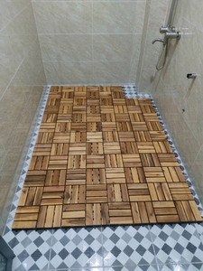 Carreaux de terrasse en bois d'acacia à emboîtement modernes de luxe Carrés Smooth Click Brushed Technics Imperméable pour l'extérieur - Product Image 6