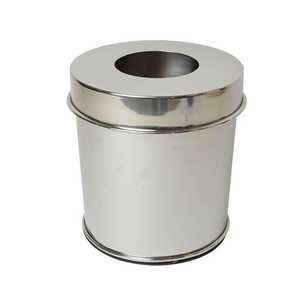 Poubelle métallique pour salle de bain, idéale pour hôtels et maisons, poubelle à poser au sol, poubelle ouverte en métal, bac à déchets - Product Image 2