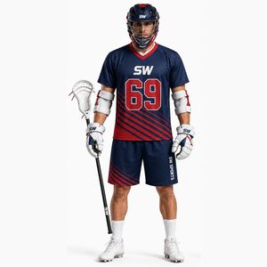Ensemble d'uniformes de lacrosse réversibles de haute qualité, design optimal, impression personnalisée, service OEM, antibactérien, imperméable - Product Image 2