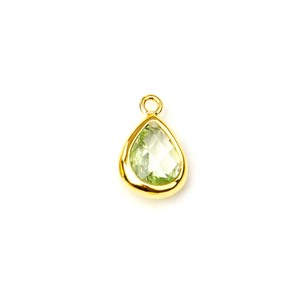 Colgante de Peridoto en Forma de Lágrima, Chapado en Oro Rosa, de Latón Facetado, con Gema en Forma de Pera para Fabricación de Joyas DIY y Collares - Product Image 5