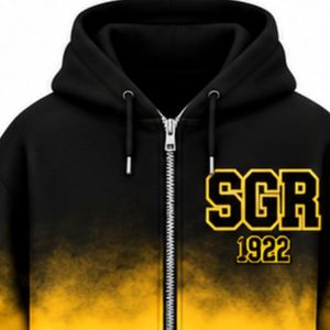 Sudadera con Capucha Oversize Personalizada Sigma Gamma Rho para Mujer, Teñida con Técnica Tie-Dye, Color Dorado y Negro, con Letras Griegas, Sudadera de Forro Polar Informal para Hermandad - Product Image 6