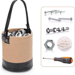 Heavy Duty Waterproof Canvas <b>Tool</b> Bucket <b>Bag</b> Foldable Shoulder Carry Outdoor Storage Organizer OEM ODM 200 lb Capacity 3 Year - Product Image 3