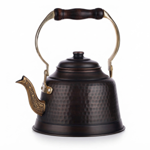 Tetera de Cobre Hecha a Mano Tradicional con Asa Floral Vintage, Tetera de Diseño para Decoración de Cocina y Comedor de Lujo - Product Image 1