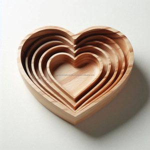 2024 Cadeau de Noël Meilleur vendeur Bol jetable en forme de coeur en bois - Product Image 1