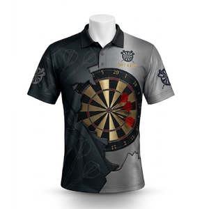 Polo de dardos premium con diseño personalizado, que absorbe la humedad y es transpirable, para entrenamiento y competición de dardos, uso en equipo, fabricación OEM/ODM. - Product Image 4