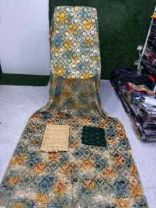 Conjunto de Dirac Somalí en Oferta, Maqbal Dirac Estampado, Vestido de Jacquard de Terciopelo 100% Poliéster, Resistente a la Encogimiento, Talla Mediana para Niñas - Product Image 4