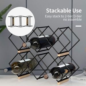 Portabottiglie da Bancone Mecor per 5 Bottiglie, Elegante Espositore da Tavolo per Vini, Supporto per Arredamento Casa e Collezione Bar - Product Image 4