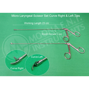 กรรไกรตัดกระดูกหูคอจมูกขนาดเล็ก Moona E.N.T Instruments ปลายโค้ง ขวา/ซ้าย คู่ 2 ชิ้น 230 มม. x 2 มม. เครื่องมือผ่าตัดจมูกและหูคอ - Product Image 1