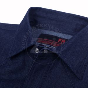 Chaquetas de Soldadura Resistentes al Fuego y al Agua FR Clothing Snaps Down de 7.5oz, Camisa FR NFPA2112 con Botones de Perla, Dos Tonos - Product Image 3