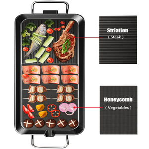 Parrilla Eléctrica Multifuncional de 220V para Interiores, con Revestimiento Antiadherente para Brochetas de Carne, 40x23cm - Product Image 2