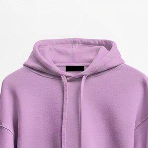 Novedades: Sudadera con Capucha para Mujer, con Logotipo Personalizado, Color Sólido, Manga Larga, Tejida, Transpirable, para Otoño, Corta, Sin Forro - Product Image 5