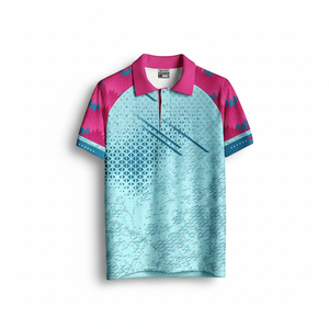 Polo de golf rayé anti-rides pour homme, manches courtes, évacuation de l'humidité, haute performance, imprimé numérique, respirant - Product Image 3