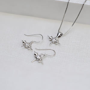 Pendentif Mickey en argent S925, accessoire DIY pour collier femme, crochet d'oreille et support vide pour perle, ensembles de bijoux tendance - Product Image 4