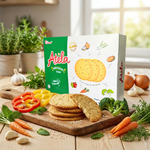 | Free Samples - Direct Vietnam Factory| Irresistibly Cruchy Fresh Vegetable Crackers Crispy Onion <b>Biscuits</b> 342g - Product Image 1