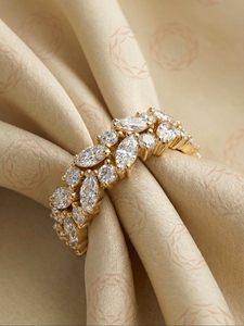 Elegant 925 Sterling <b>Silver</b> Moissanite <b>Eternity</b> <b>Ring</b> Luxury Iced Out Flower Design Full <b>Eternity</b> Band for Women - Product Image 5