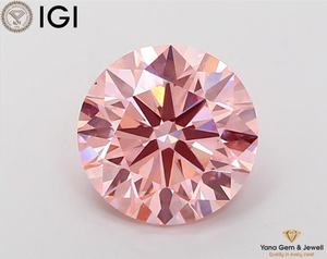 เพชรทรงกลม 3.00 กะรัต ผลิตในห้องปฏิบัติการด้วยวิธี CVD ความสะอาดระดับ VS1 สีชมพูสดใสแฟนซี ขนาด 9.19 มม. พร้อมใบรับรอง IGI สำหรับเครื่องประดับดีไซเนอร์ - Product Image 1