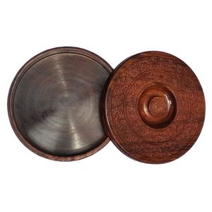 Pot à roti en bois fait main, récipient de rangement pour pain indien, vaisselle de cuisine traditionnelle, accessoire de service - Product Image 2
