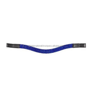 Diadema de Doma de Cuero Genuino con Cristales Naturales y Pedrería para Caballos, Producto Ecuestre de Carreras, Venta al por Mayor para Exportadores - Product Image 1
