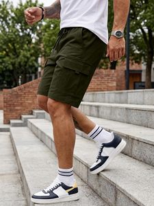 Men's Olive Green Cargo Shorts Men’s Premium Summer Shorts Breathable Lightweight Fabric for Casual & Outdoor Wear - Product Image 5