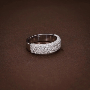 Moissanite Round Cut Full Eternity Wedding Band <b>Ring</b> For Unisex Original <b>925</b> <b>Silver</b> Fine For Bridal Promise Gift For Lovers - Product Image 1