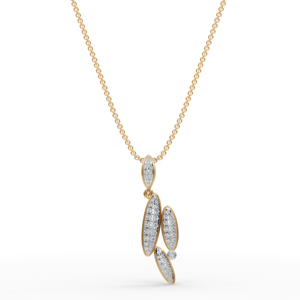 Collier pendentif en or plaqué 18 carats pour femme, avec diamant taille marquise en forme de plante, chaîne à maillons de luxe pour usage quotidien - Product Image 1