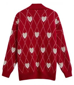 เสื้อสเวตเตอร์คอวีติดกระดุม แขนระบายอากาศได้ดี ทรงหลวม ถักนิตติ้ง สำหรับผู้หญิง ใส่ได้ในฤดูหนาว อุ่นสบาย สีพื้น เรียบง่าย สไตล์มินิมอล - Product Image 2