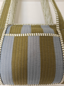 Cotton Fabric Lightweight Travel <b>Duffle</b> <b>Bag</b> Striped Pattern Double Soft Handles Zipper Closure <b>Large</b> Capacity Unisex 2035L - Product Image 4