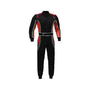 Combinaison de course ignifuge à manches longues pour homme, noire et rouge, bicolore, toutes saisons, pour moto et automobile - Product Image 1