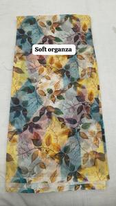 Tela de Organza Suave Premium con Diseño Floral, Material Elegante con Estampado de Flores para Diseñar Sarees, Vestidos y Trajes - Product Image 2