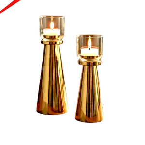 Luxury Metal Candlestick Holder with <b>Glass</b> Cup Eco-Friendly Christmas Home & <b>Table</b> Decor - Product Image 3