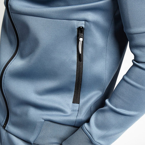 2026 Premium Men's Hooded <b>Tracksuit</b> Solid Color Full Sleeve Zipper Sporty Casual Set Autumn Quick Dry Spandex Polyester Material - Product Image 6
