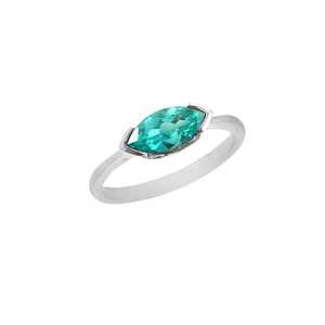 Anillo de zafiro verde marquesa, plata de ley 925, anillo llamativo, anillo de compromiso, regalo de propuesta para mujer - Product Image 3