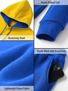 Premium Tracksuit Set Hoodie And Jogger Sportswear Custom Logo Tracksuit <b>Men</b> Activewear Set Heavyweight Fleece Tracksuit - Product Image 5