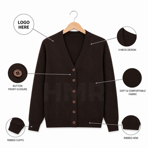 Chaqueta de Mujer para Primavera, Otoño e Invierno de la Hermandad HMR, Cárdigan de Manga Larga con Bloques de Color, Suéter Elegante de Punto - Product Image 6