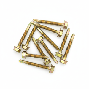 Vis autoperceuses à tête hexagonale métriques en acier au carbone classe 8.8, filetage grossier, revêtement zinc jaune - Product Image 1
