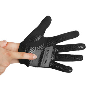 Guantes de Motocross y Ciclismo de Dedo Completo con Estampado Geométrico, Transpirables, Antideslizantes, con Cierre de Gancho y Bucle, Material de PU, Poliuretano - Product Image 2
