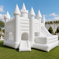 Château gonflable commercial combiné de 30 pieds avec toboggan et piscine à balles pour événements de mariage, fêtes et locations commerciales