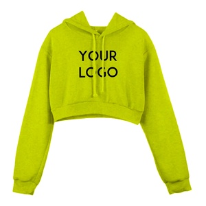 Sweat à capuche à manches longues pour femmes, sweat-shirt personnalisé, haut court, fermeture éclair avant, sans capuche, beige, bas élastique - Product Image 1