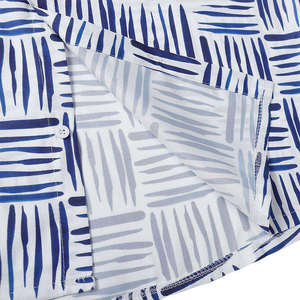 Men's Summer Cotton Shirt <b>Set</b> Geometric Print Short Sleeve Casual Wear Blue White Patterned Turn-down Collar - Product Image 5