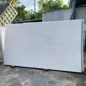 Bloc de marbre calcite blanc laiteux moderne 24x24, finition polie, imperméable, durable, écologique, pour usage professionnel et construction à vie. - Product Image 3