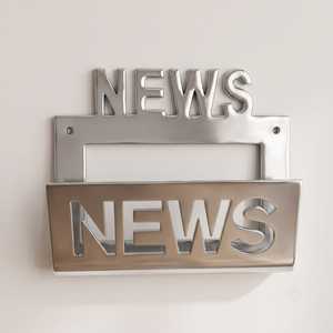 Modern Eco-Friendly Portable Metal <b>Wall</b> <b>Mounted</b> Multifunction News Holder <b>Letter</b> <b>Rack</b> with Cutout Design for Entryway Storage - Product Image 2