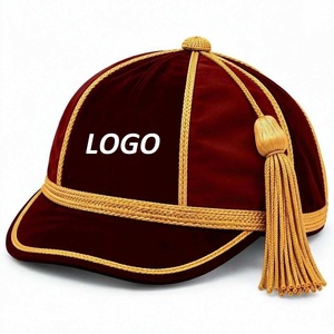 Gorra de Honor de Terciopelo Multicolor Hecha a Medida al por Mayor con Visera y Borla Negra, Gorro de Graduación, Gorras de Honor de Inglaterra - Product Image 4