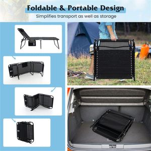 Sdraio da Esterno Nera Extra Large da 27 Pollici con Schienale Regolabile a 4 Posizioni, Pieghevole, Impermeabile, in Ferro, per Prendere il Sole - Product Image 3