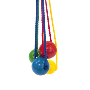 Cuentas de cordón de madera para niños, juguete educativo, 33mm, 4 colores, cuentas redondas, juguetes de enhebrado de madera - Product Image 4