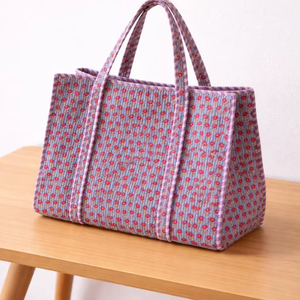 Sac fourre-tout réutilisable en coton, écologique, matelassé, fait main, sac de courses personnalisé, sac de transport en coton, style durable - Product Image 1