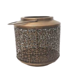 Lanterne décorative vintage dorée Ramadan Kareem, lanterne en métal pour la décoration festive de la maison et l'éclairage - Product Image 2