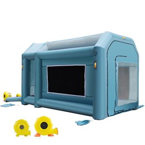 Tenda Gonfiabile Portatile per Verniciatura Auto 13x8x8ft con Illuminazione LED e Sistema di Filtraggio dell'Aria, 2 Ventilatori - Product Image 1